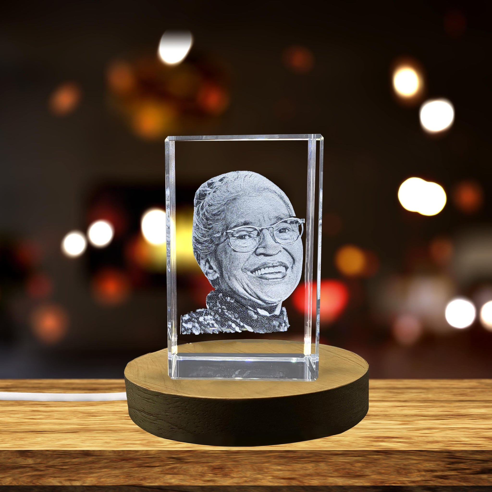 High-Quality Photo Printing & Personalized Gifts - Rosa Parks 3D Engraved Crystal - Celebrate the Legacy of the "Mother of the Civil Rights Movement" | FreezePIX