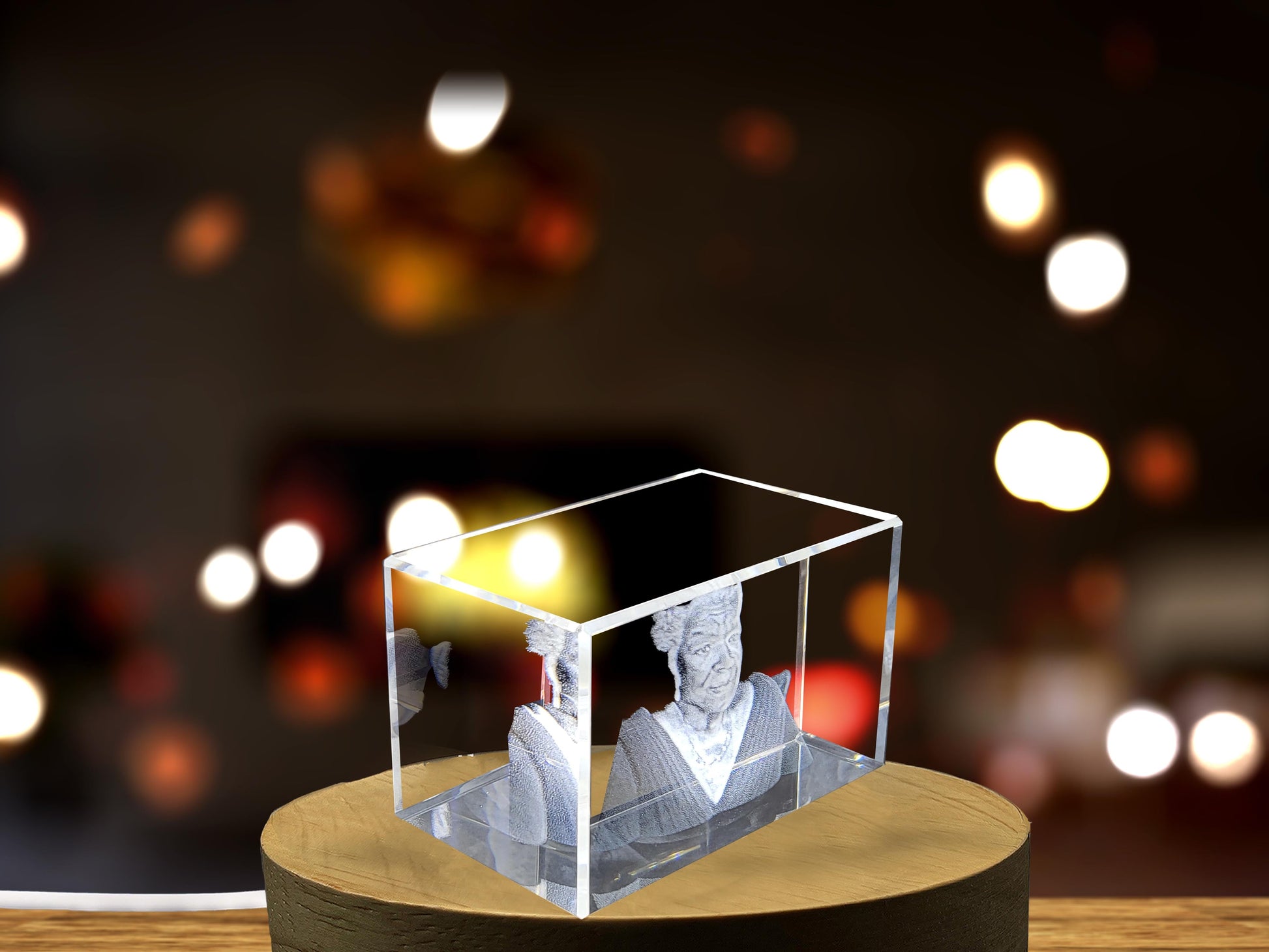 High-Quality Photo Printing & Personalized Gifts - Maya Angelou 3D Engraved Crystal - Celebrate the Legacy of a Literary Icon and Civil Rights Activist | FreezePIX