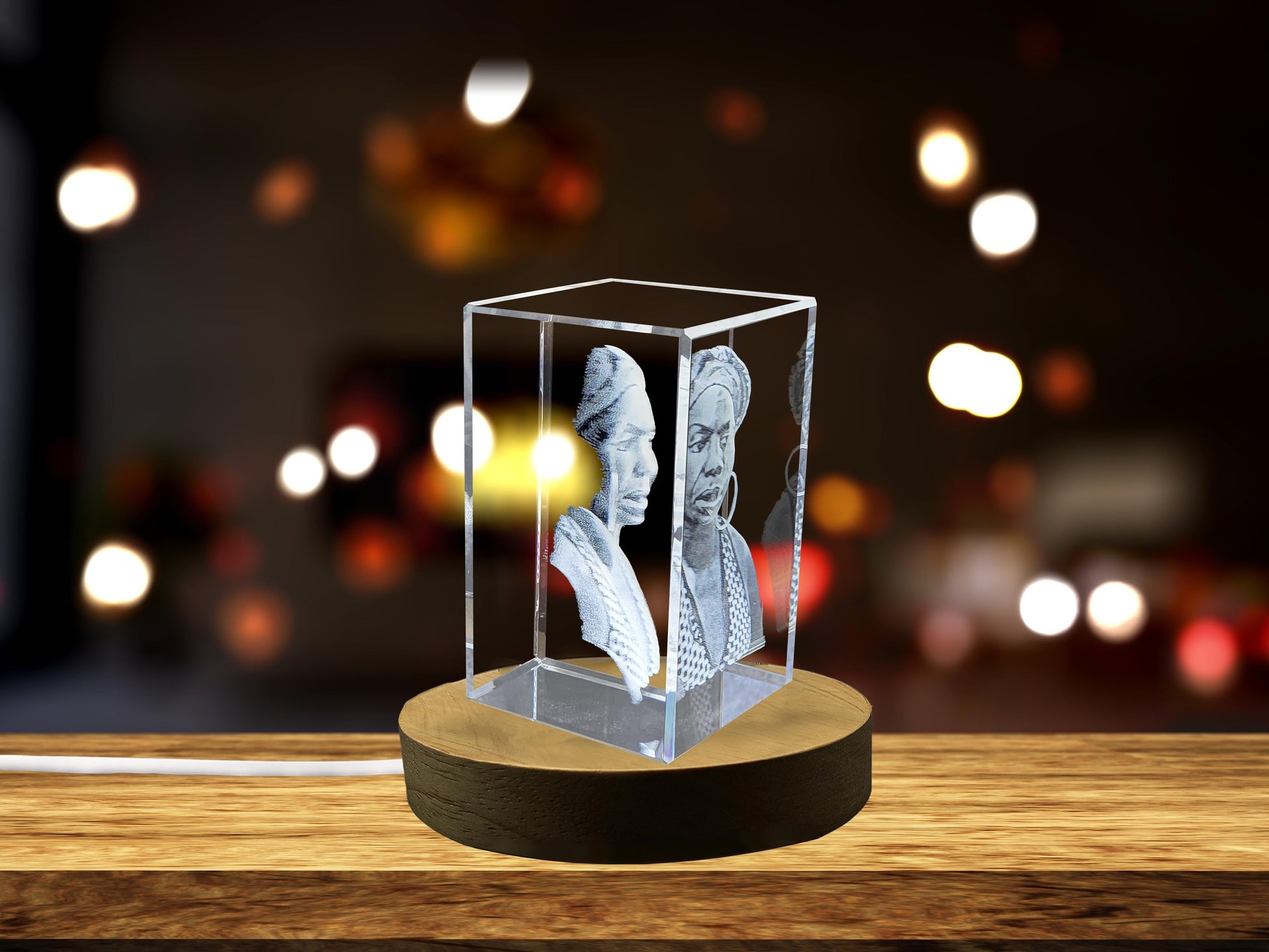 High-Quality Photo Printing & Personalized Gifts - Nina Simone 3D Engraved Crystal - Celebrate the Legacy of the "High Priestess of Soul" | FreezePIX