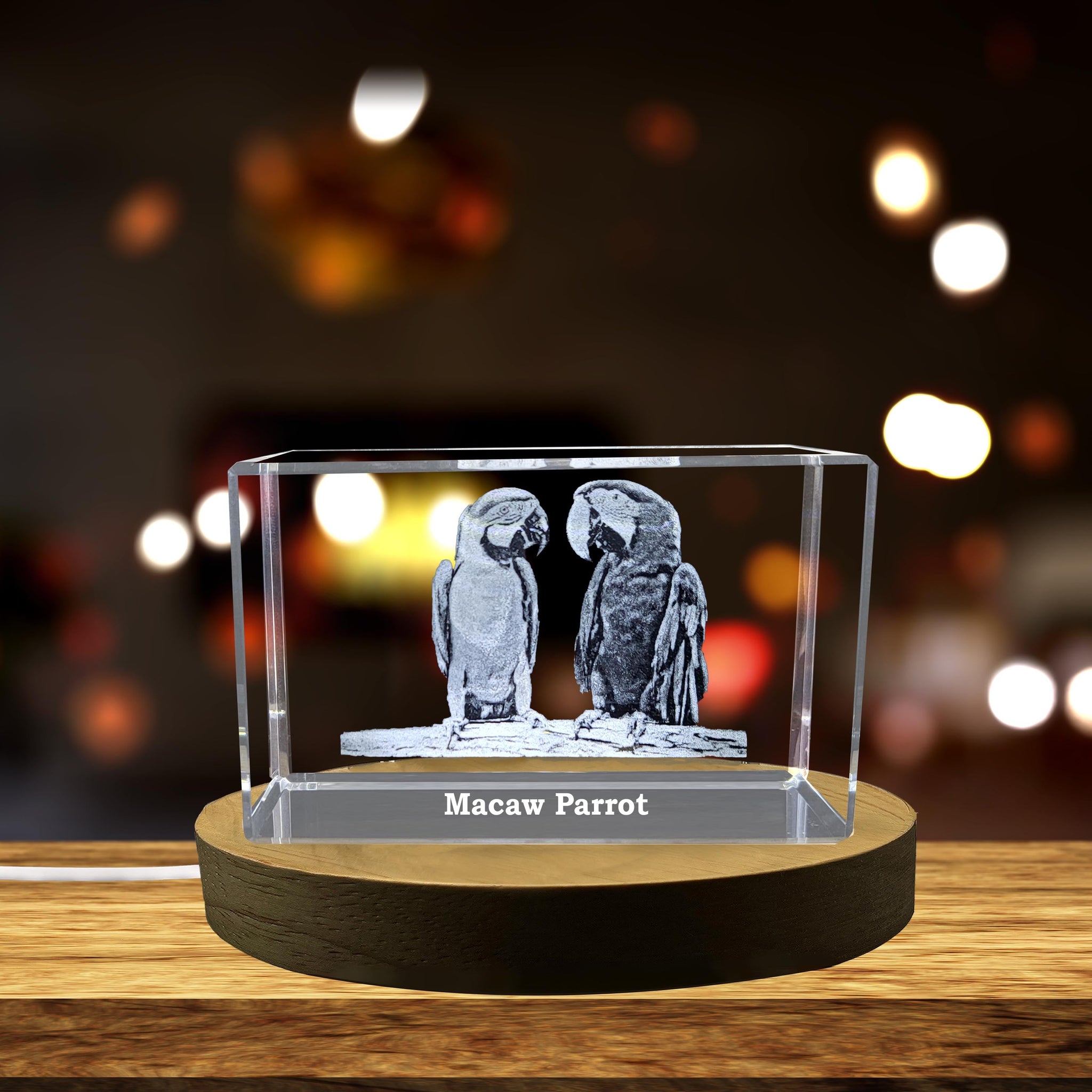 High-Quality Photo Printing & Personalized Gifts - Vivacious Crystal Macaw Sculpture - A Feathered Masterpiece of Miniature Realism | FreezePIX