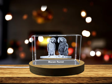 High-Quality Photo Printing & Personalized Gifts - Vivacious Crystal Macaw Sculpture - A Feathered Masterpiece of Miniature Realism | FreezePIX