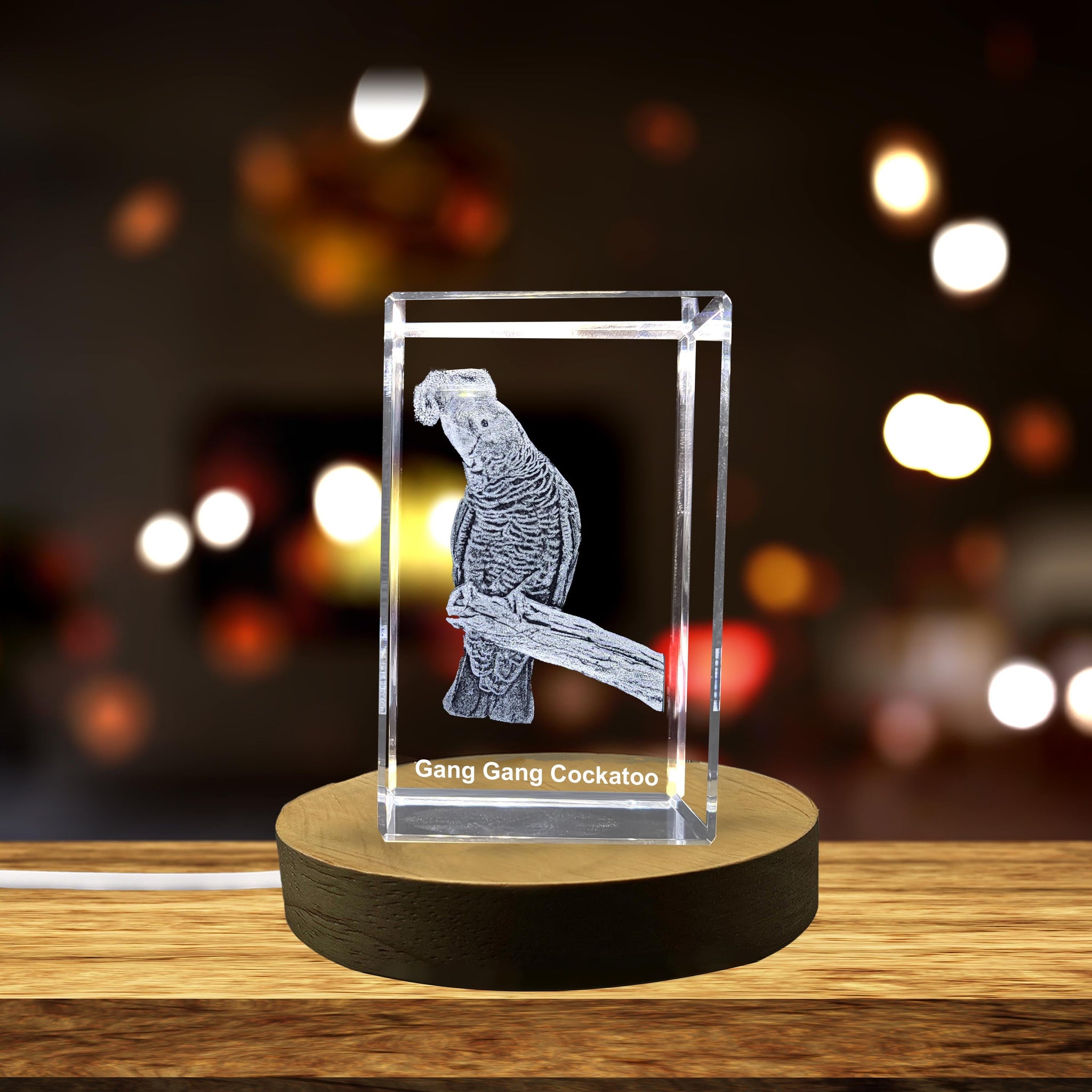 High-Quality Photo Printing & Personalized Gifts - Vivacious Crystal Gang-gang Cockatoo Sculpture - A Feathered Masterpiece | FreezePIX
