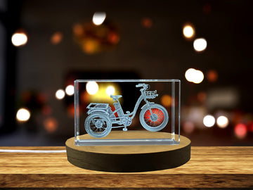 3D Engraved Crystal Tricycle Model - Vintage Charm Keepsake