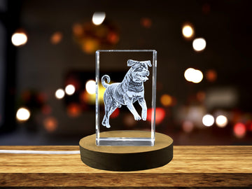 Rottweiler Dog | Unique 3D Engraved Crystal Gift