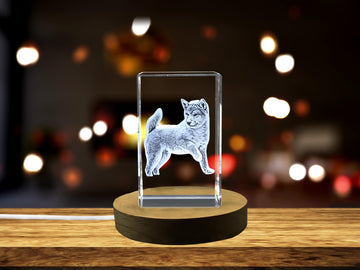 Loyal Spirit: 3D Engraved Crystal Shiba Inu