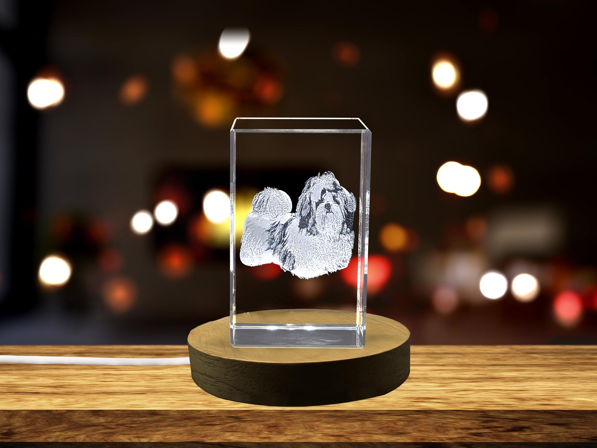High-Quality Photo Printing & Personalized Gifts - Adorable Companion: 3D Engraved Crystal Shih Tzu | FreezePIX