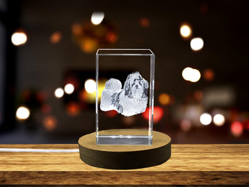 Adorable Companion: 3D Engraved Crystal Shih Tzu