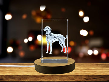 Spotted Elegance: 3D Engraved Crystal Dalmatian