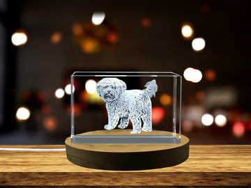 Playful Charm: 3D Engraved Crystal Cavapoo