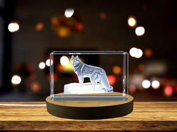 Husky Dog Crystal Sculpture | Beautiful 3D Engraved Dog Gift