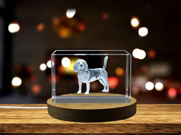 Beagle Dog | 3D Engraved Dog Crystal Sculpture Gift