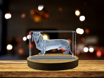 Dachshund Dog | 3D Engraved Dog Crystal Sculpture Gift