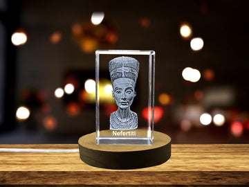 High-Quality Photo Printing & Personalized Gifts - Nefertiti Egyptian 3D Engraved Crystal | Captivating Beauty of the Iconic Queen | FreezePIX
