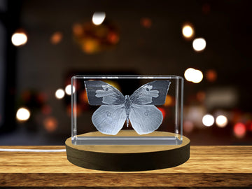 Dogface Butterfly Engraved in Stunning 3D on Crystal - Unique Insect Gift