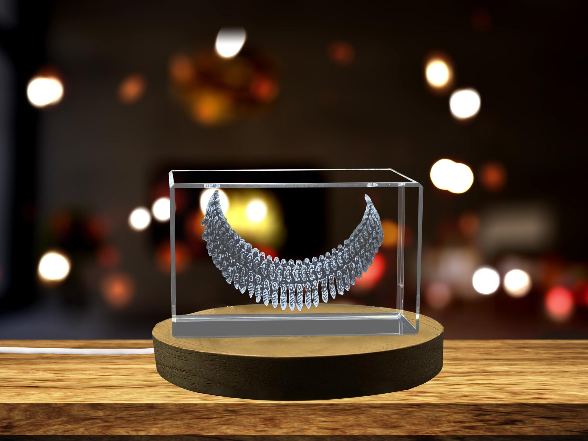 High-Quality Photo Printing & Personalized Gifts - Striking Design: 3D Engraved Crystal Plastron Necklace | FreezePIX