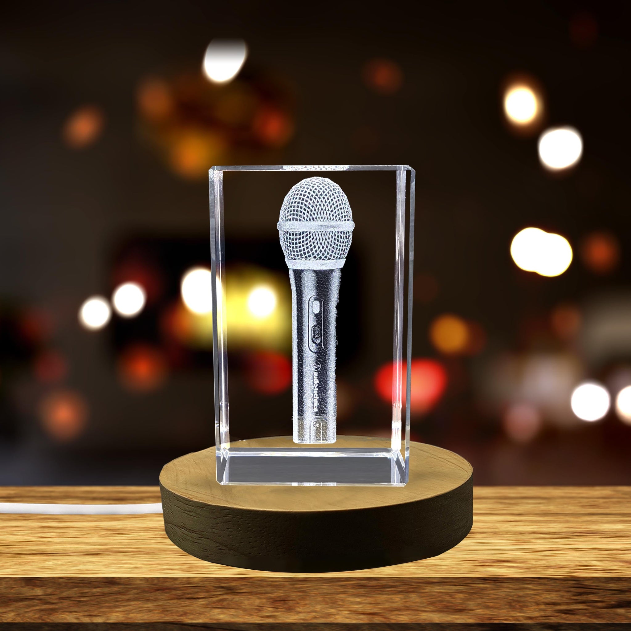 High-Quality Photo Printing & Personalized Gifts - A Faceted Crystal Dynamic Microphone - A Hyper-Realistic Audio Tribute | FreezePIX