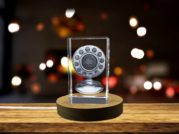 High-Quality Photo Printing & Personalized Gifts - A Faceted Crystal Carbon Microphone - Homage to Early Recording Pioneers | FreezePIX