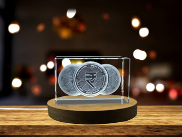 Rupee Exquisitely Crafted 3D Crystal
