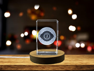 Stunning Amethyst Crystal Sculpture of the Third Eye Chakra - Unique Engraved Gift for Spirituality Lovers