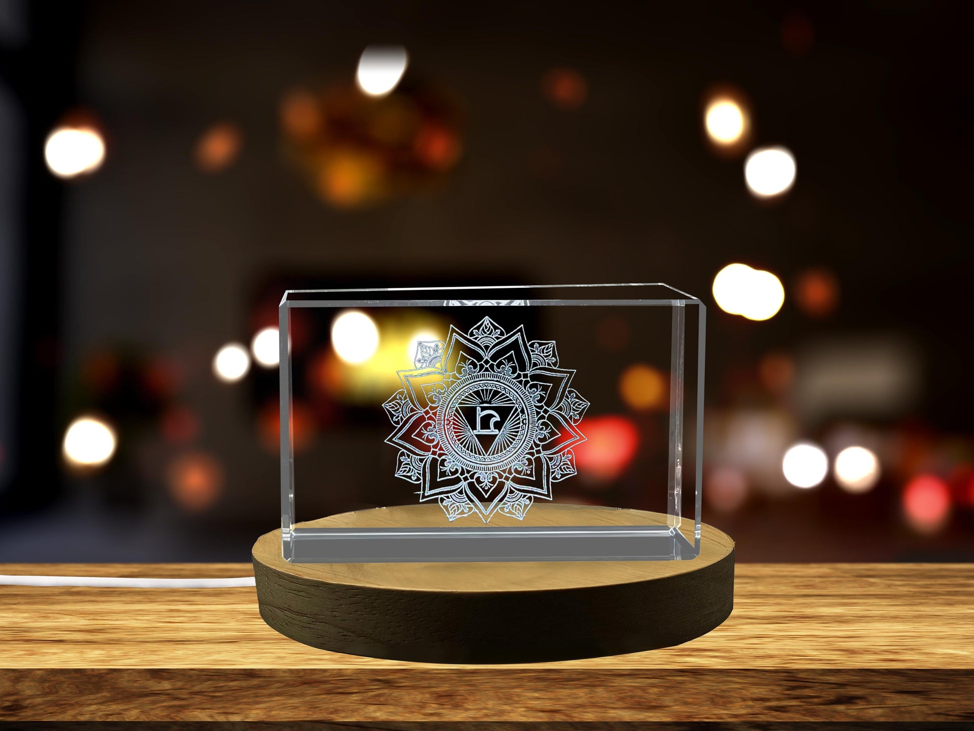 High-Quality Photo Printing & Personalized Gifts - Heart Chakra Crystal with Beautifully Carved Fourth Chakra Symbol, Promotes Love, Compassion & Healing | FreezePIX