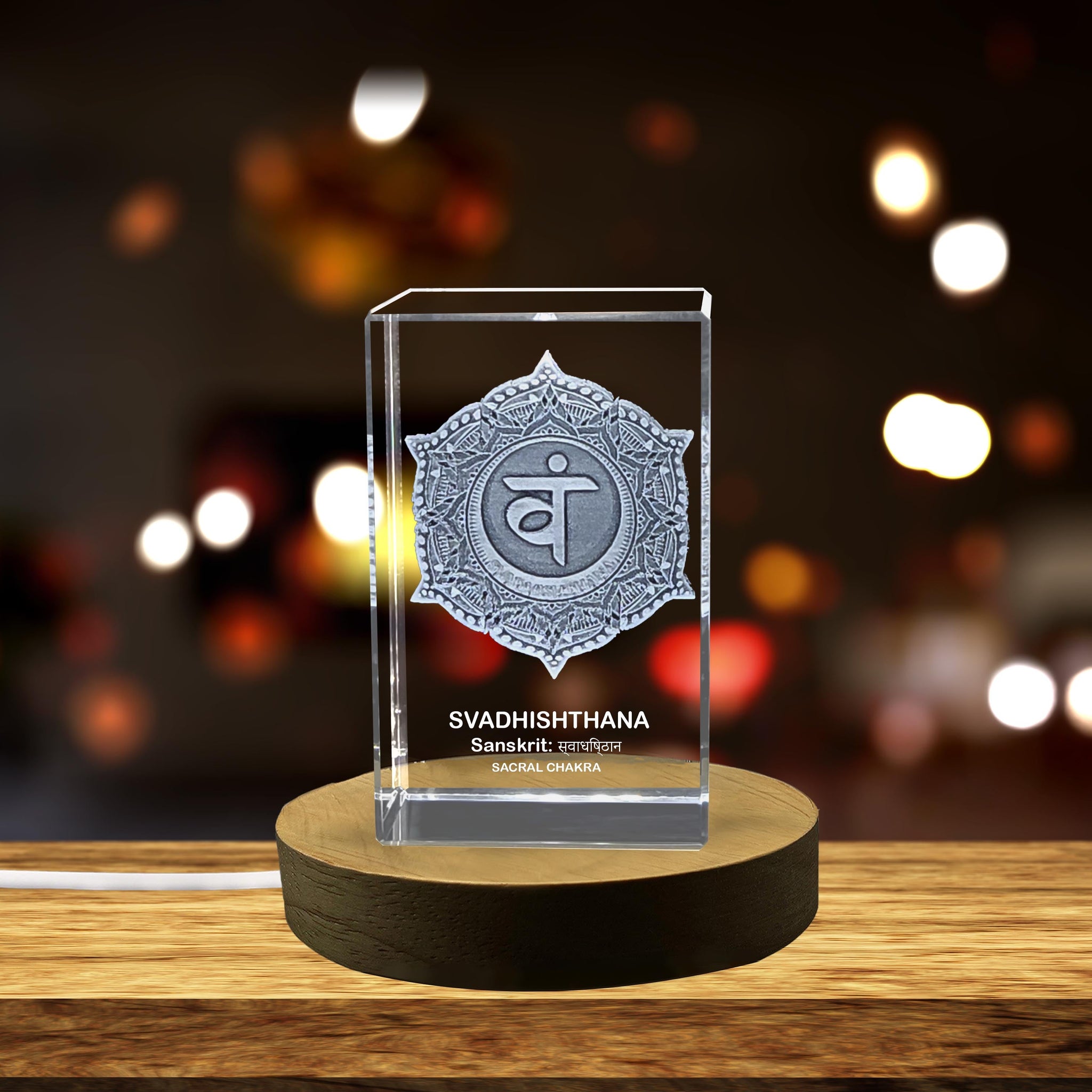 High-Quality Photo Printing & Personalized Gifts - Sacral Chakra Crystal with Beautifully Carved Second Chakra Symbol, Supports Creativity & Self-Expression | FreezePIX