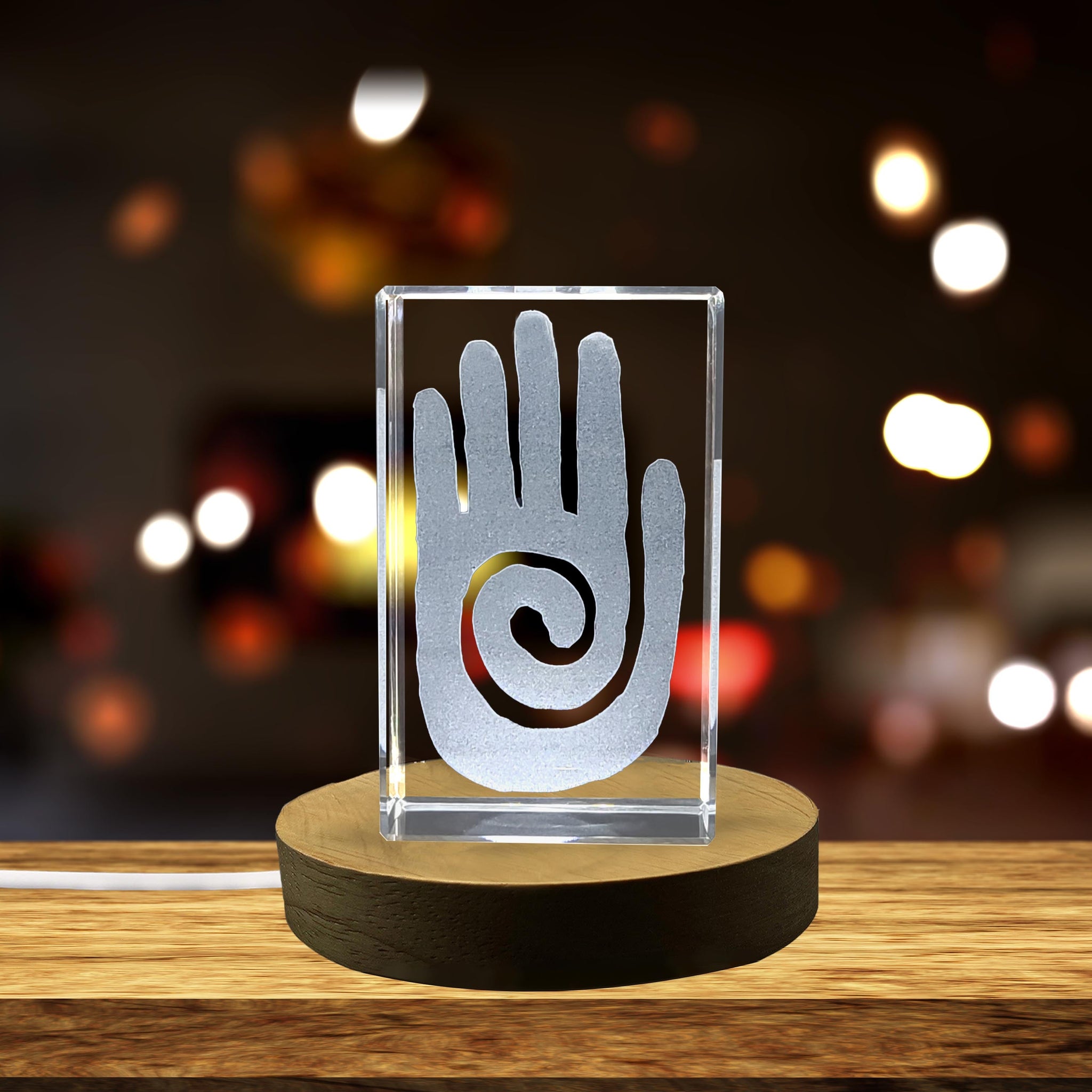 High-Quality Photo Printing & Personalized Gifts - Beautifully Engraved Hopi Symbol Crystal Sculpture | Unique Native American Decor Gift | FreezePIX