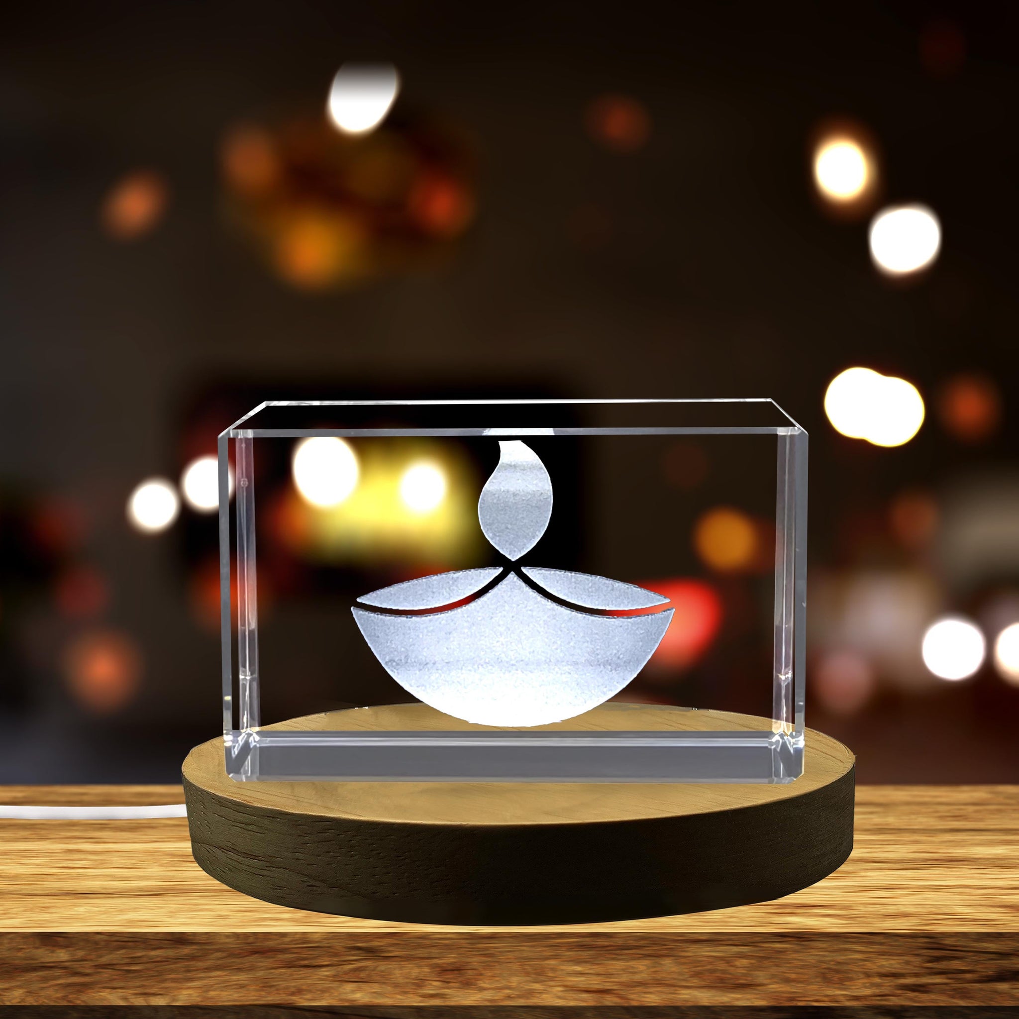 High-Quality Photo Printing & Personalized Gifts - Beautiful 3d Engraved Standing Oil Lamp Crystal Gift | FreezePIX