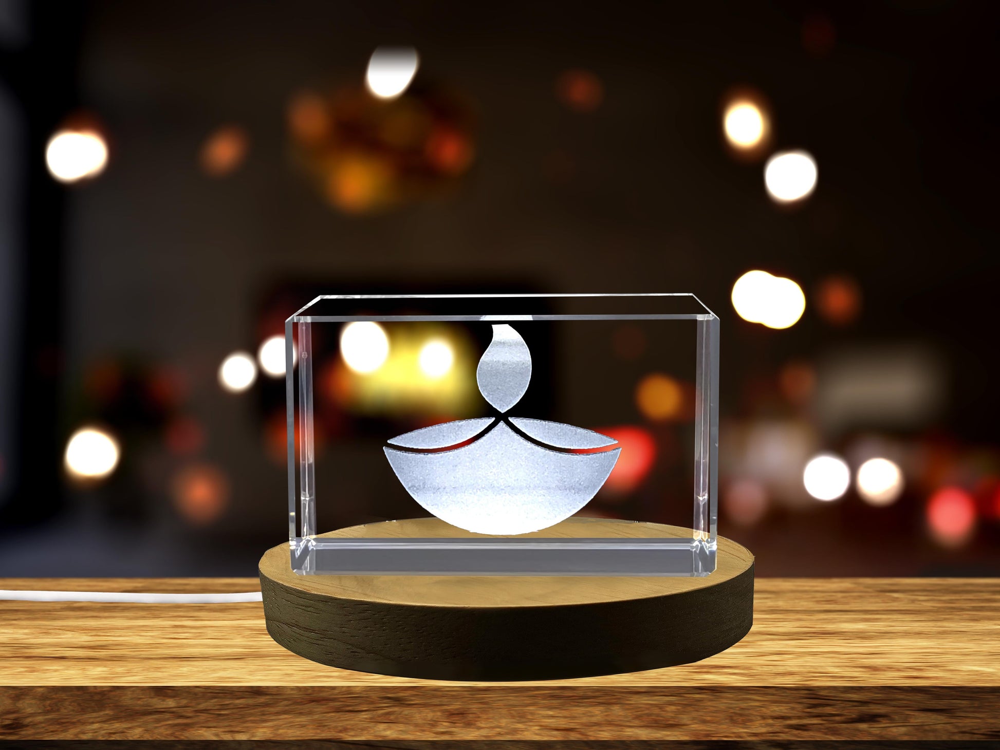 High-Quality Photo Printing & Personalized Gifts - Beautiful 3d Engraved Standing Oil Lamp Crystal Gift | FreezePIX