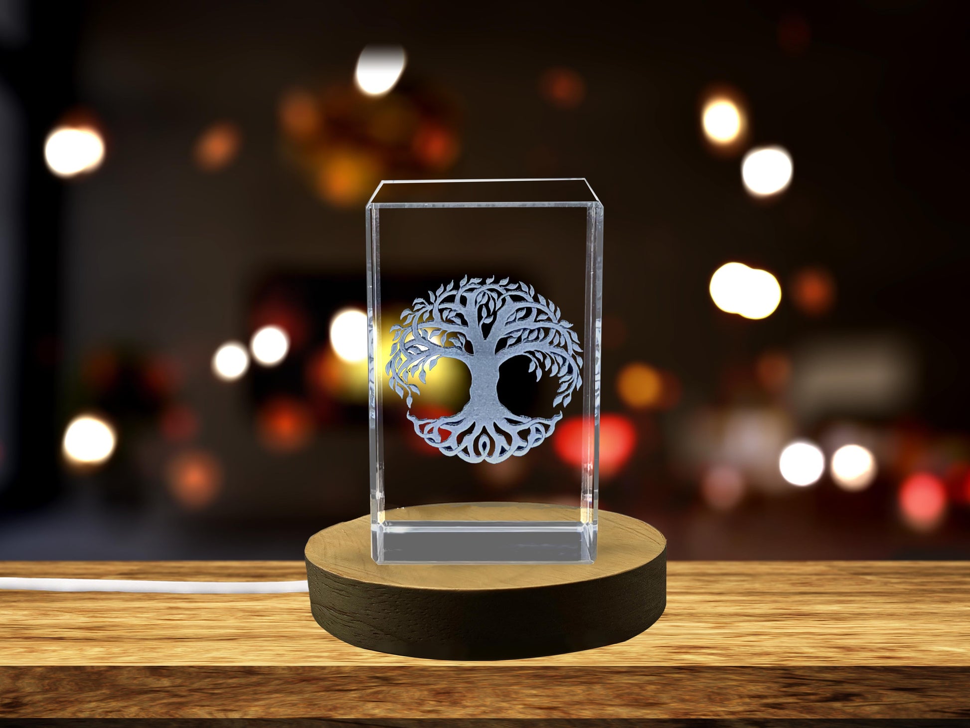 High-Quality Photo Printing & Personalized Gifts - Beautiful 3D Engraved Tree of Life Symbol Crystal Gift | FreezePIX