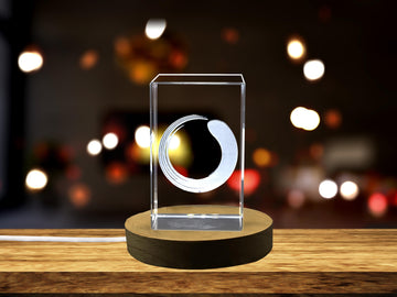 Beautiful Enso Symbol 3D Crystal Engraving Ideal Zen Gift