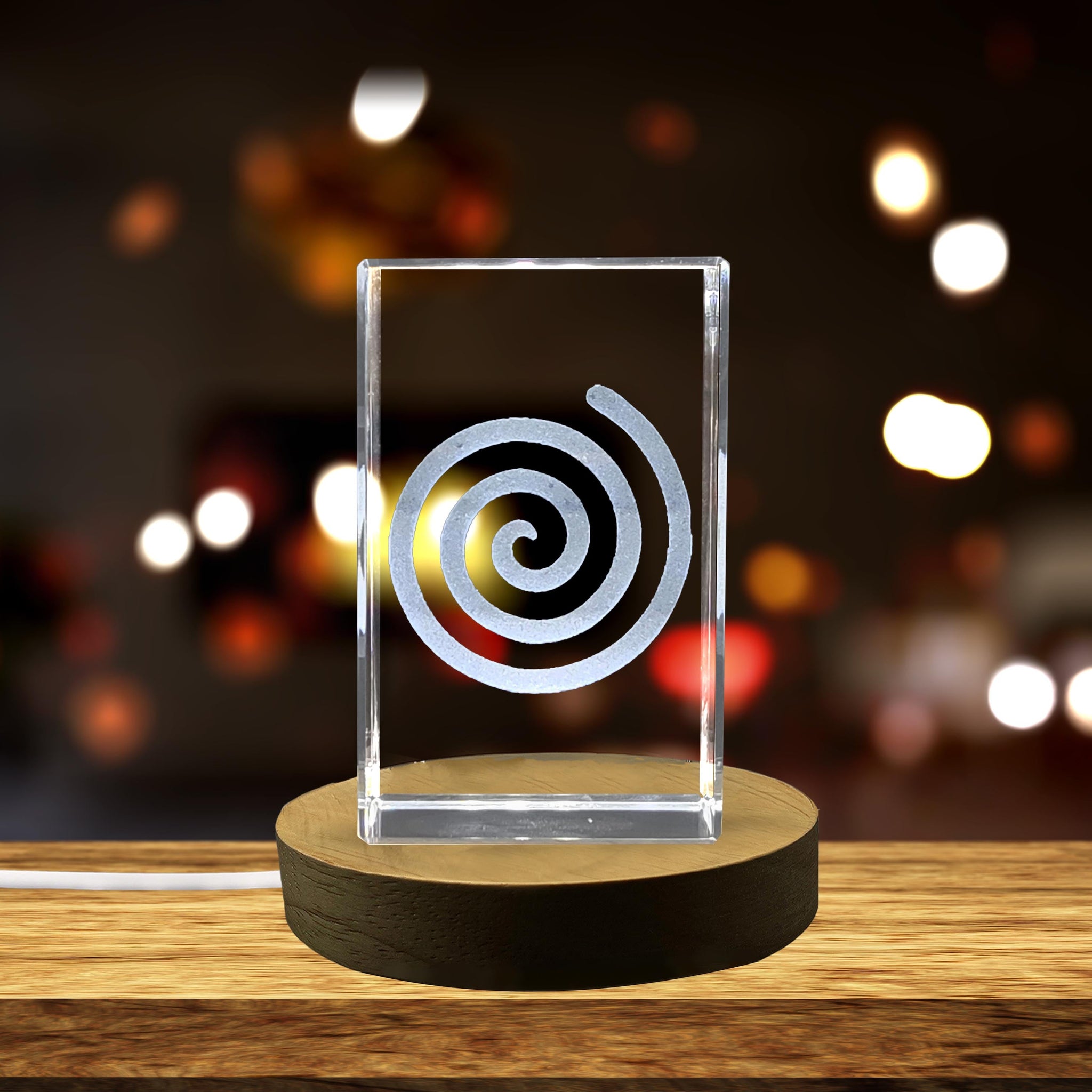 High-Quality Photo Printing & Personalized Gifts - Unique Spiral Symbol 3D Engraved Crystal Decor | FreezePIX