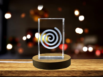 Unique Spiral Symbol 3D Engraved Crystal Decor
