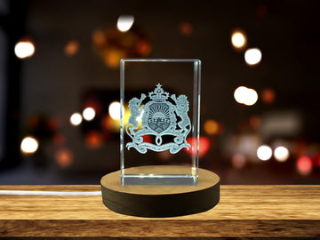 Maroc Coat of Arms 3D Engraved Crystal Gift