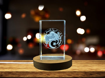 Algeria Coat of Arms 3D Engraved Crystal Gift