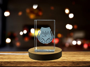 Mississippi State Coat of Arms 3D Engraved Crystal Gift