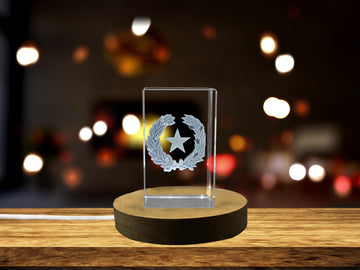 Texas State Coat of Arms 3D Engraved Crystal Gift