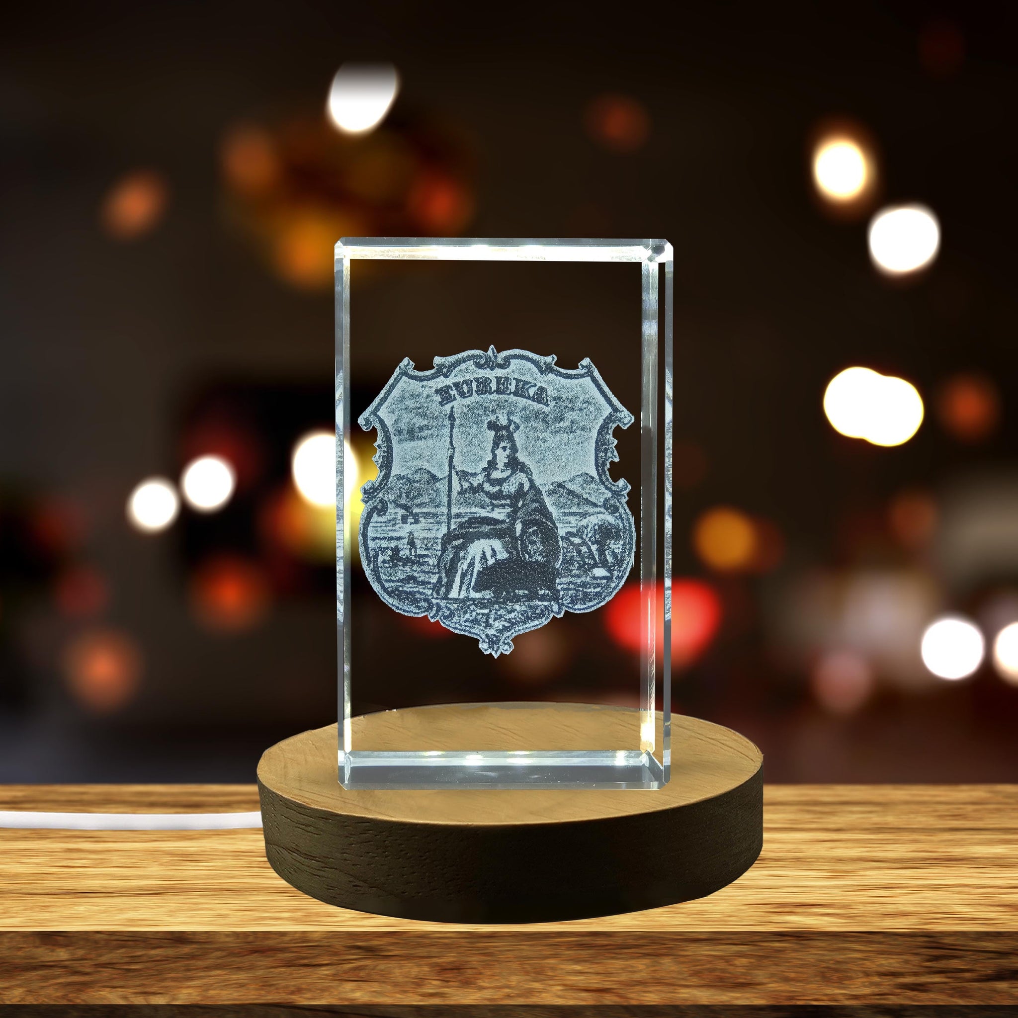 High-Quality Photo Printing & Personalized Gifts - California State Coat of Arms Engraved Crystal Gift | FreezePIX