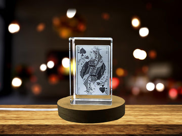 High-Quality Photo Printing & Personalized Gifts - Trefle Lady Game Card - Captivating 3D Engraved Crystal Collectible | FreezePIX