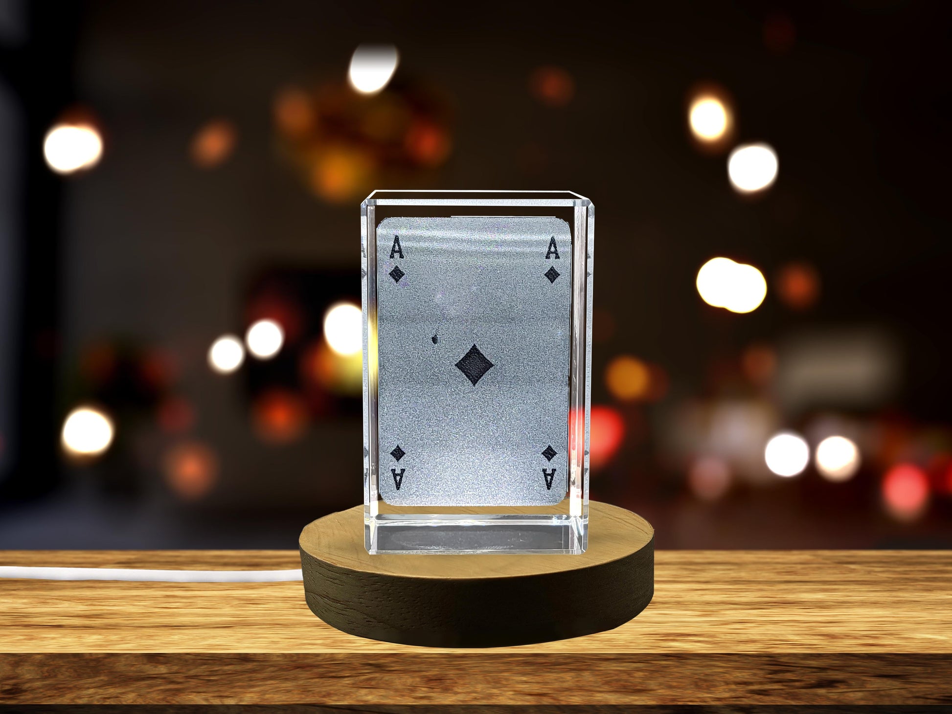 High-Quality Photo Printing & Personalized Gifts - Ace of Diamond Game Card - Exquisite 3D Engraved Crystal Collectible | FreezePIX