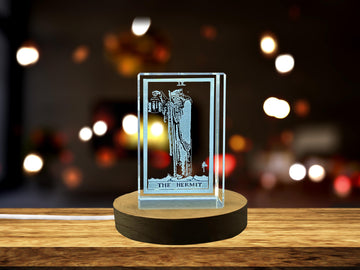 The Hermit 3D Engraved Crystal - A Unique Crystal Gift for Spiritual Lovers