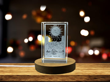 Exquisite 3D Engraved Crystal Sculpture of The Moon