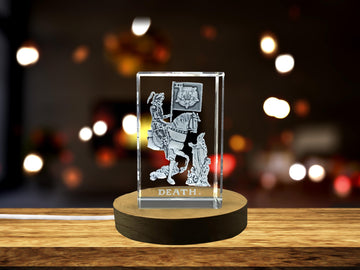 Death 3D Engraved Crystal - A Thought-Provoking Tarot Crystal Art Gift
