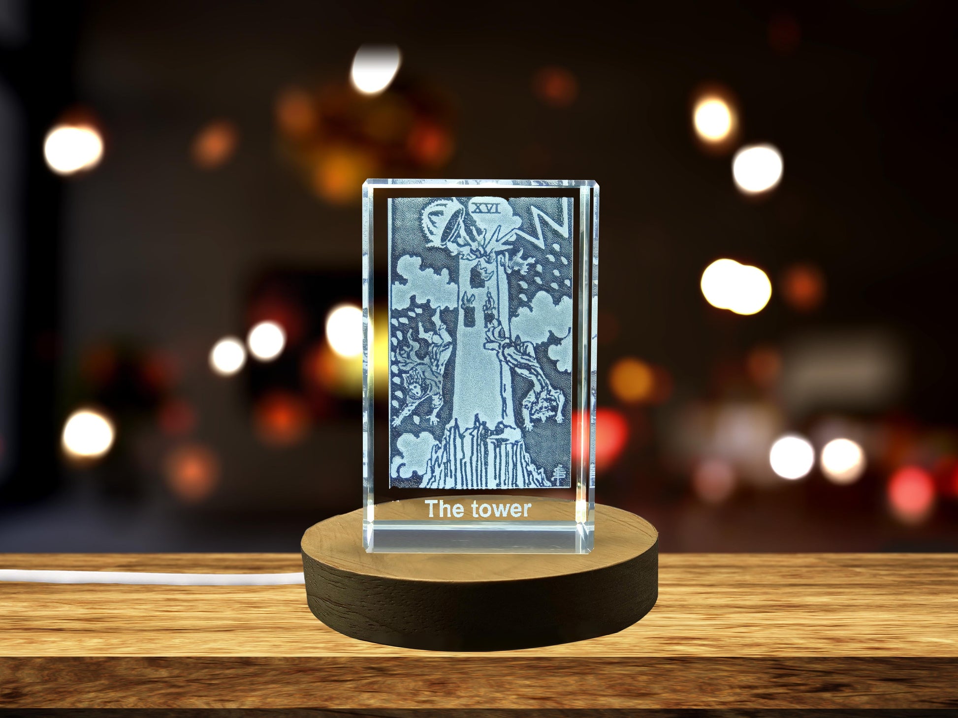 High-Quality Photo Printing & Personalized Gifts - The Tower 3D Engraved Crystal - A Powerful Tarot Crystal Art Gift For Insight Seekers | FreezePIX