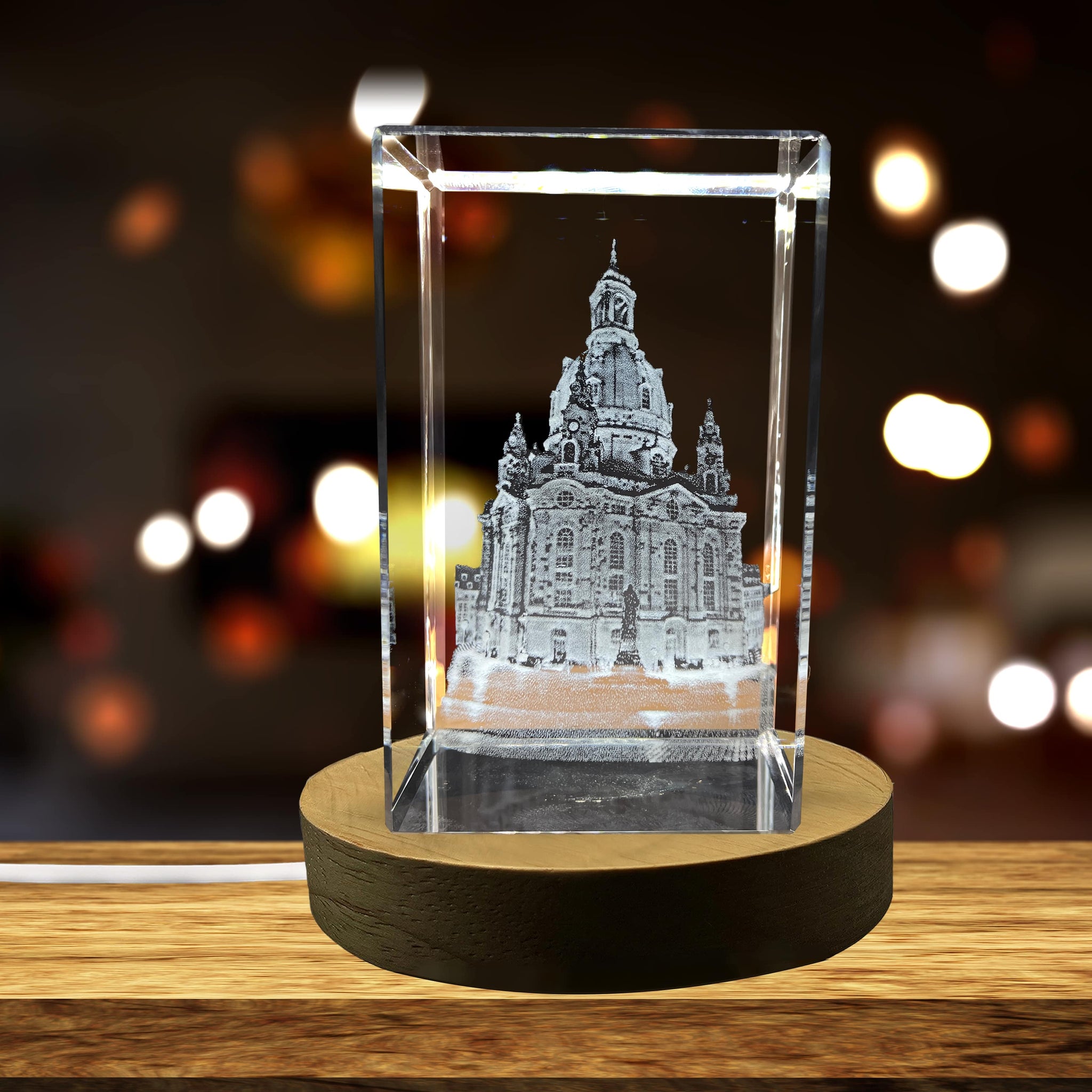 High-Quality Photo Printing & Personalized Gifts - Dresden Frauenkirche Architecture 3D Engraved Crystal Keepsake Souvenir | FreezePIX