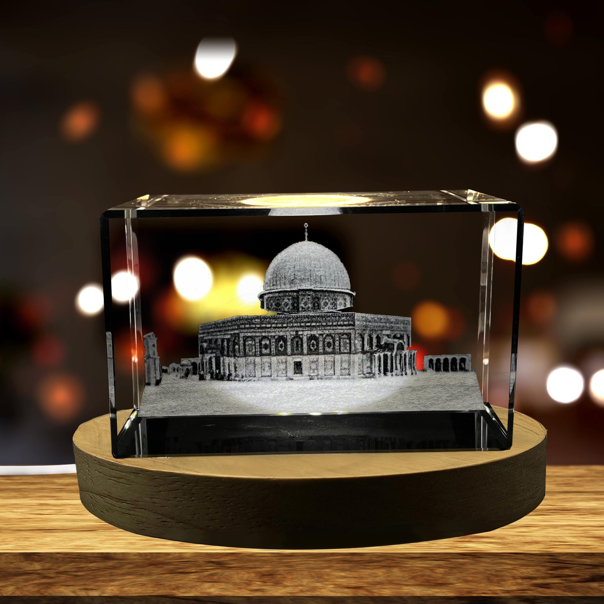 High-Quality Photo Printing & Personalized Gifts - Dome of the Rock 3D Engraved Crystal Keepsake Souvenir | FreezePIX