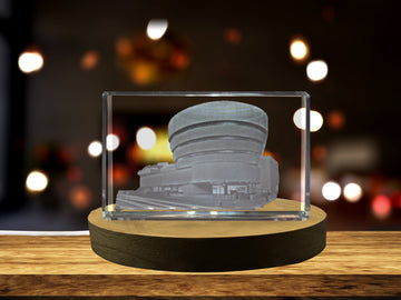 Guggenheim Museum 3D Engraved Crystal Collectible Souvenir