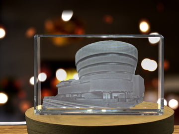 Guggenheim Museum 3D Engraved Crystal Collectible Souvenir