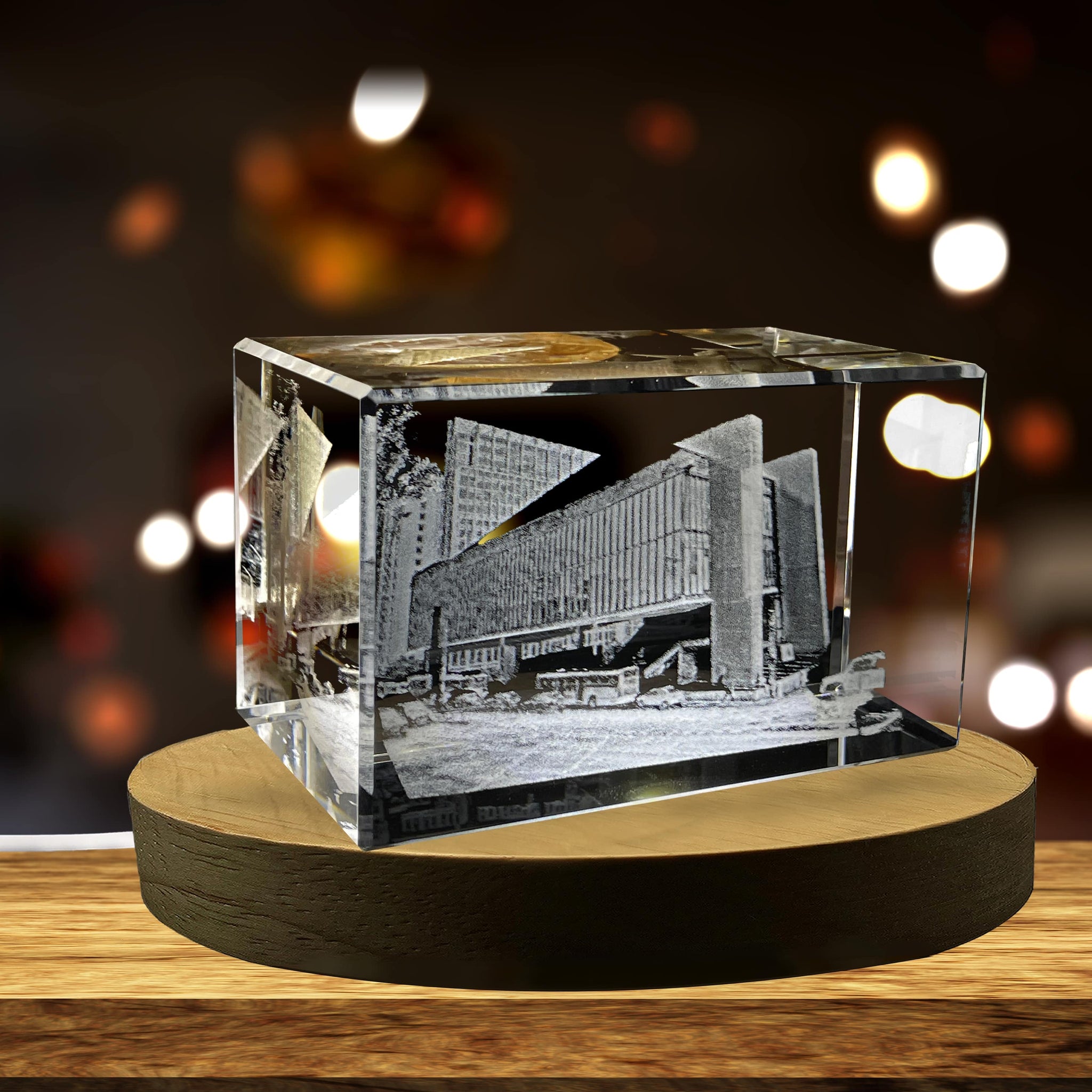 High-Quality Photo Printing & Personalized Gifts - São Paulo Museum of Art 3D Engraved Crystal Collectible Souvenir | FreezePIX