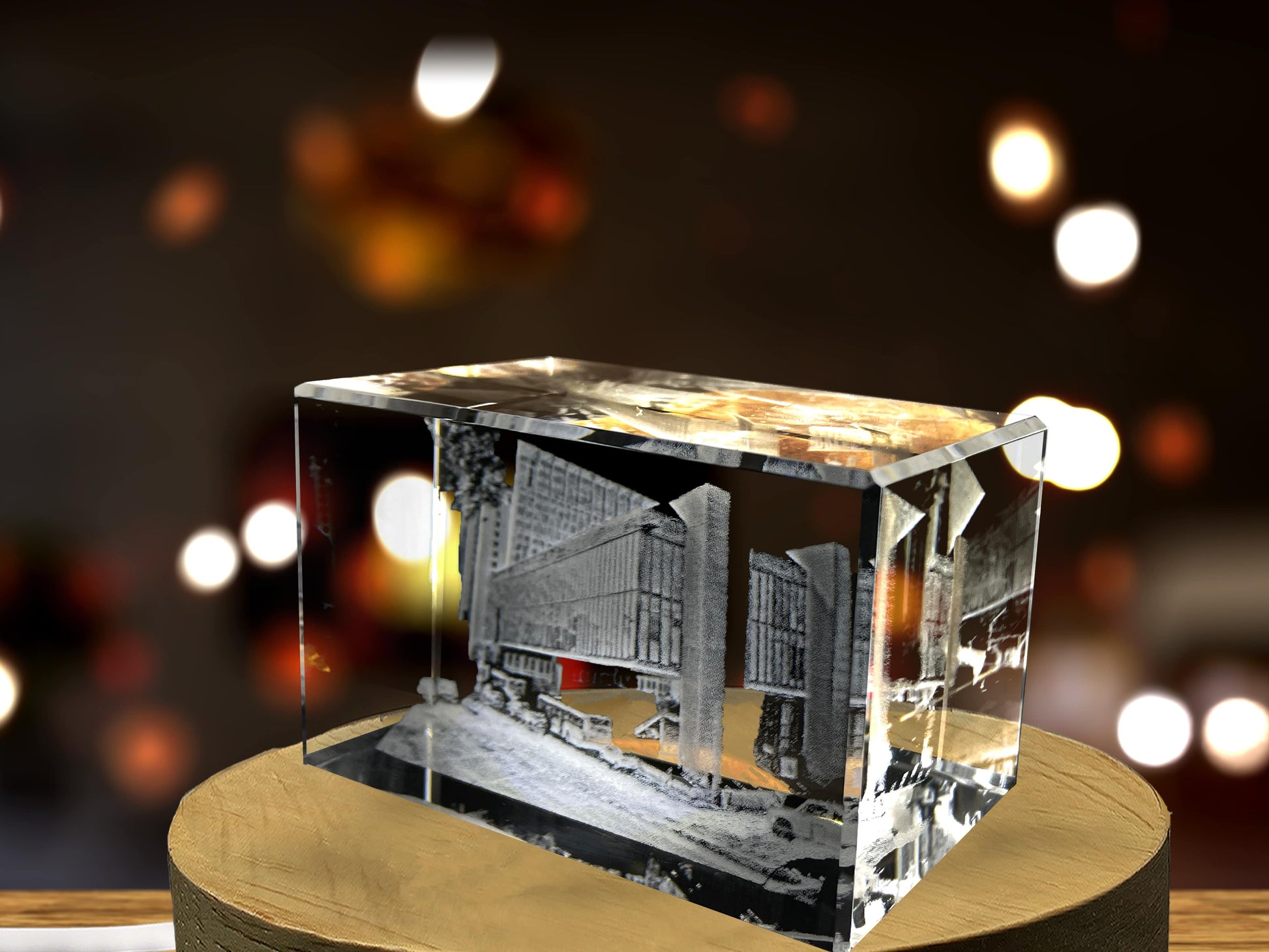 High-Quality Photo Printing & Personalized Gifts - São Paulo Museum of Art 3D Engraved Crystal Collectible Souvenir | FreezePIX