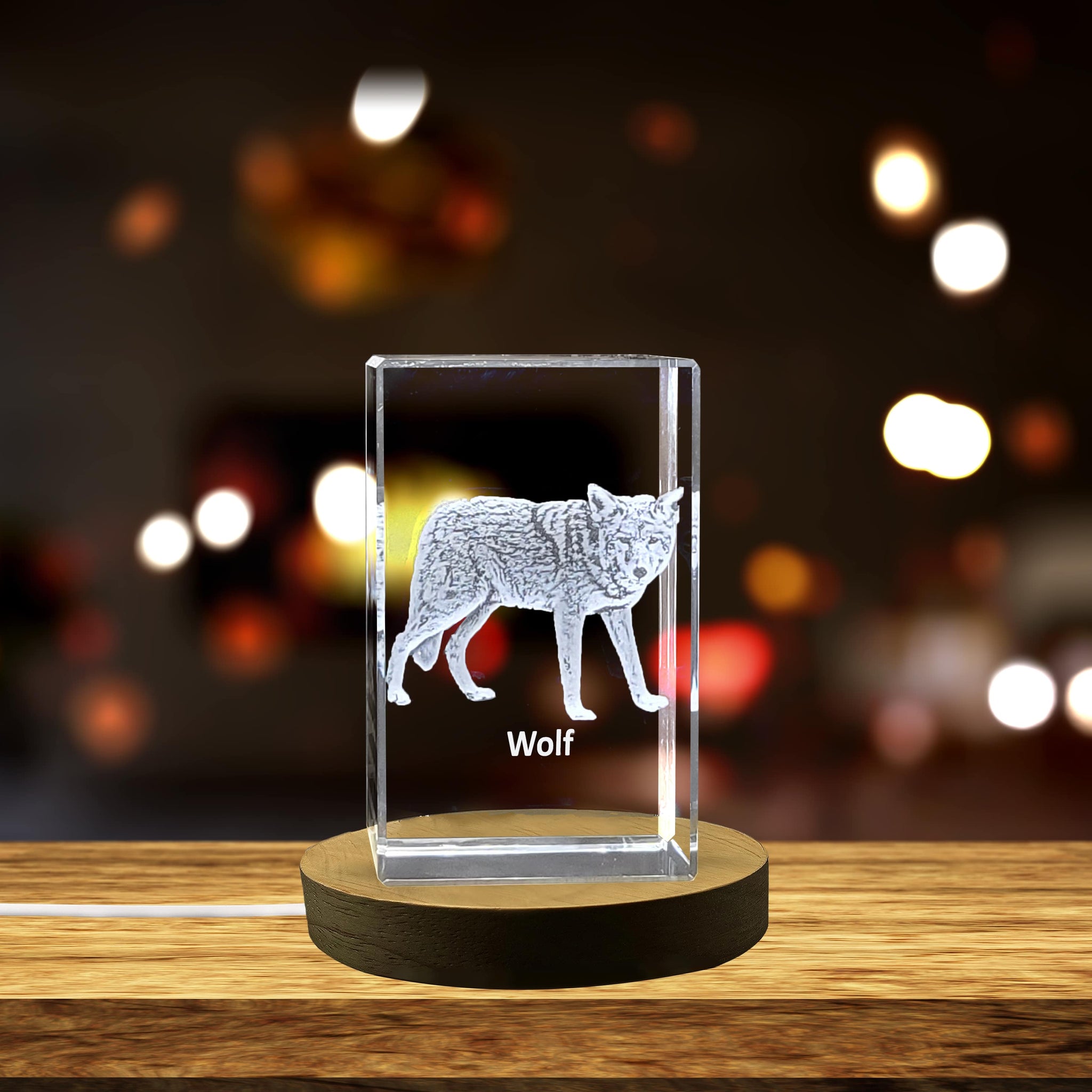 High-Quality Photo Printing & Personalized Gifts - Wild Spirit | Wolf Design | 3D Engraved Crystal Keepsake | FreezePIX